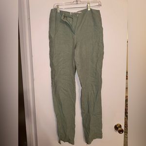 Zara limited edition sea green linen pants size S